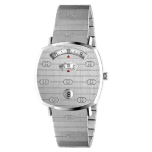 Gucci Grip Silver Stainless Steel Silver Dial Quartz Watch for Ladies – GUCCI YA 157401