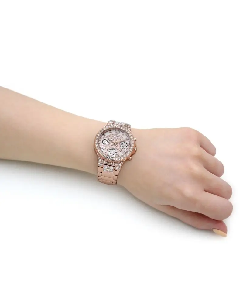 Guess Rose Gold Stainless Steel Rose Gold Dial Quartz Watch for Ladies – GW0320L6 - Image 2