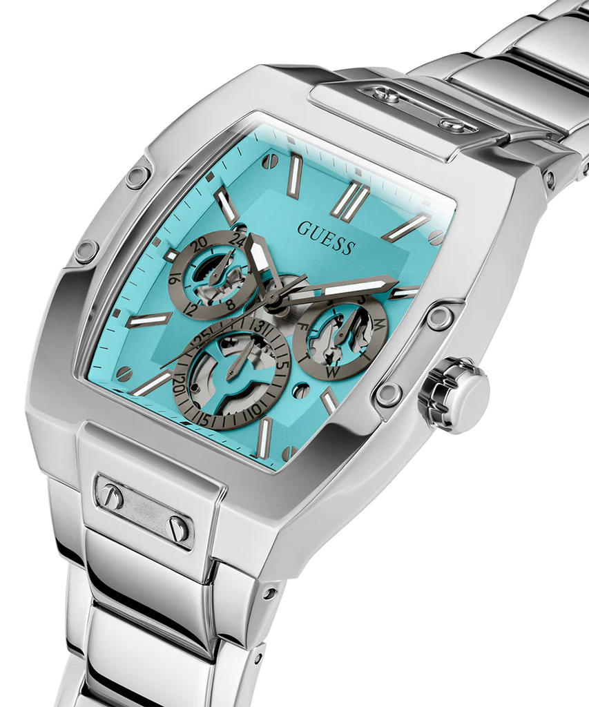 Guess Phoenix Silver Stainless Steel Blue Dial Quartz Watch for Gents – GW0456G4 - Image 5