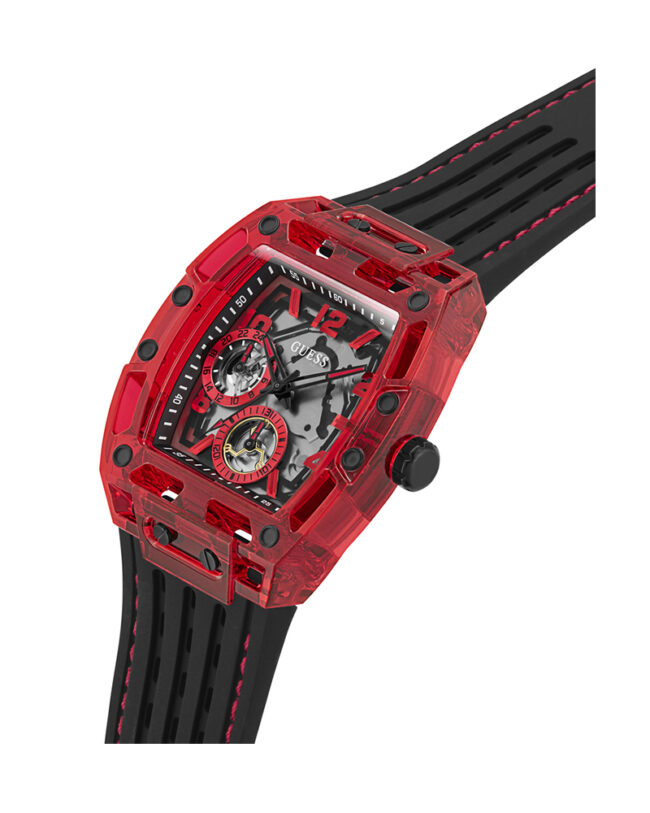 Guess Phoenix Black Silicone Strap Multicolor Dial Quartz Watch for Gents – GW0499G4 - Image 2