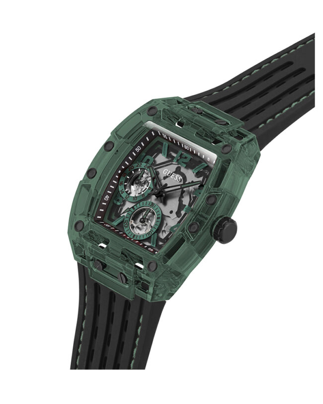 Guess Phoenix Black Silicone Strap Multicolor Dial Quartz Watch for Gents – GW0499G7 - Image 3