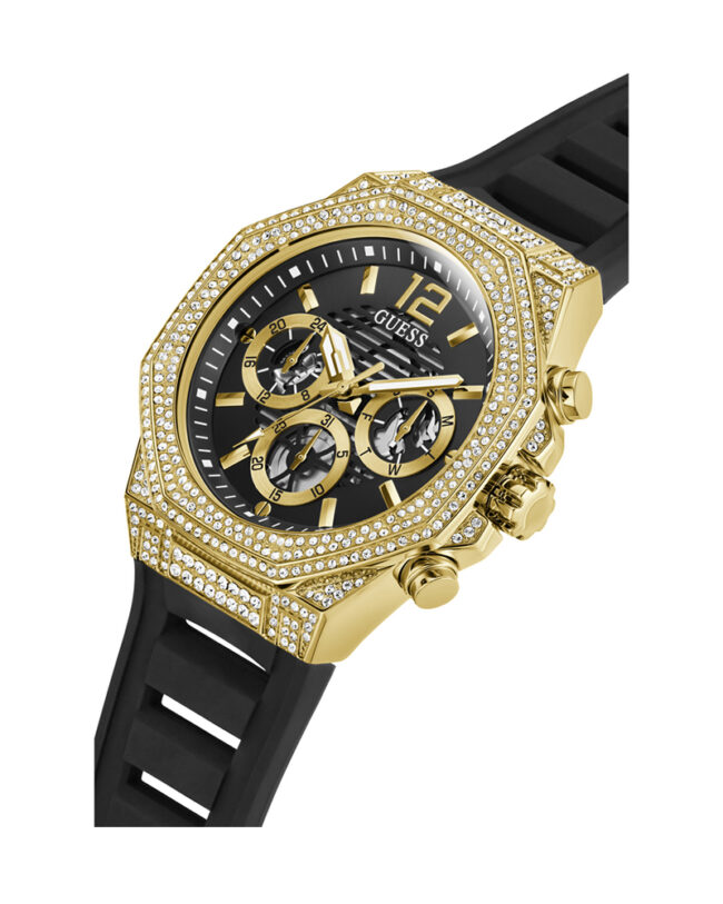 Guess Momentum Black Silicone Strap Black Dial Quartz Watch for Gents – GW0518G2 - Image 4