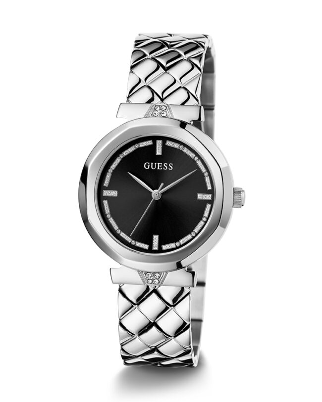 Guess Rumour Silver Stainless Steel Black Dial Quartz Watch for Ladies – GW0613L1 - Image 2