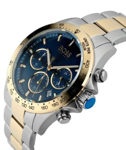 HUGO BOSS Hero Two-Tone Stainless Steel Blue Dial Chronograph Quartz Watch for Gents – 1513767 - Image 2
