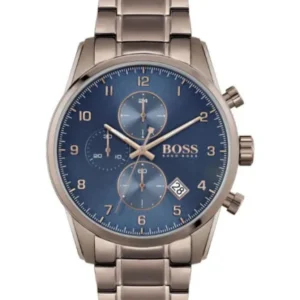 HUGO BOSS Skymaster Brown Stainless Steel Blue Dial Chronograph Quartz Watch for Gents – HUGO BOSS 1513788