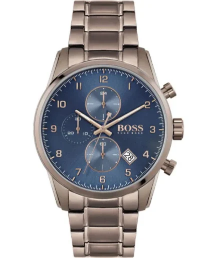 HUGO BOSS Skymaster Brown Stainless Steel Blue Dial Chronograph Quartz Watch for Gents – HUGO BOSS 1513788