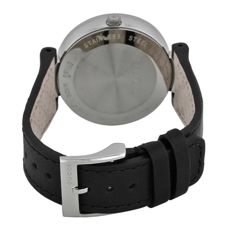 Gucci Interlocking-G Black Leather Strap Black Dial Quartz Watch for Ladies – GUCCI YA 133301 - Image 3