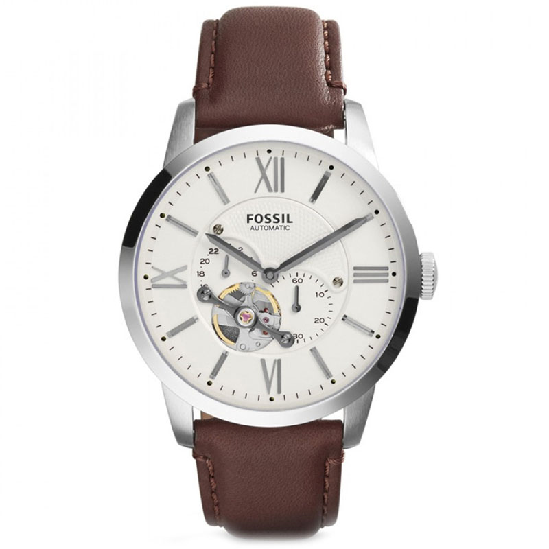 Fossil Townsman Brown Leather Strap Cream Dial Automatic Watch for Gents – ME3064 - Image 4