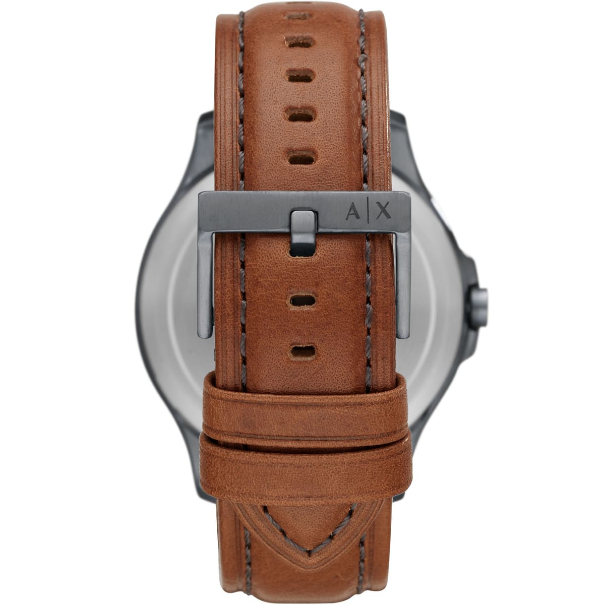 Armani Exchange Hampton Brown Leather Strap Grey Dial Quartz Watch for Gents – AX2414 - Image 2