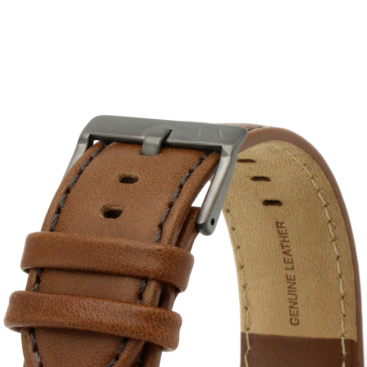 Armani Exchange Hampton Brown Leather Strap Grey Dial Quartz Watch for Gents – AX2414 - Image 6