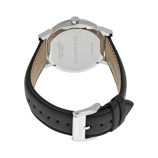 Burberry Black Leather Strap silver Dial Quartz Watch for Gents – BU9008 - Image 3