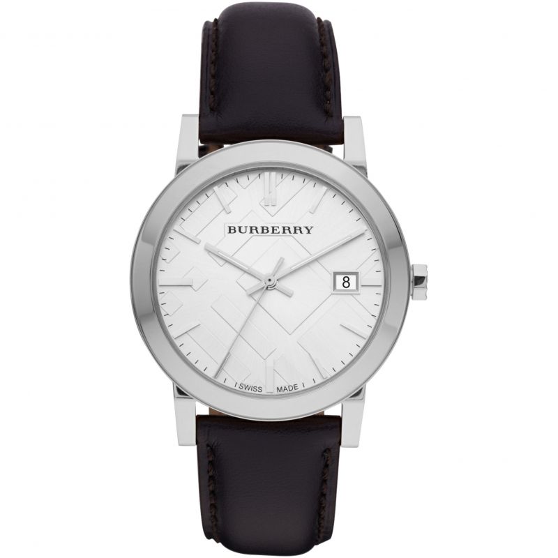 Burberry Black Leather Strap silver Dial Quartz Watch for Gents – BU9008 - Image 2