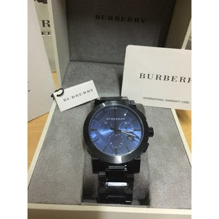Burberry Dark Grey Stainless Steel Blue Dial Chronograph Quartz Watch for Gents – BU9365 - Image 4