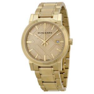 Burberry Gold Stainless Steel Gold Dial Quartz Unisex Watch – BU9033