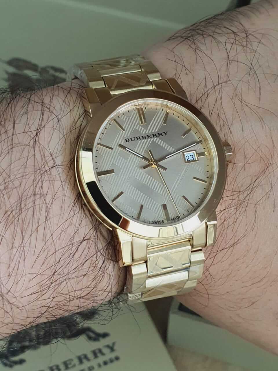 Burberry Gold Stainless Steel Gold Dial Quartz Watch for Gents – BU9038 - Image 4