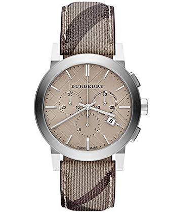 Burberry Multicolor Leather Strap Beige Dial Chronograph Quartz Watch for Gents – BU9361 - Image 2