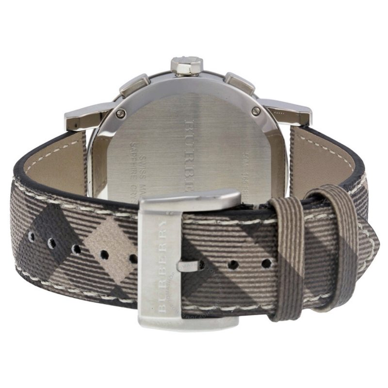 Burberry Multicolor Leather Strap Beige Dial Chronograph Quartz Watch for Gents – BU9361 - Image 3