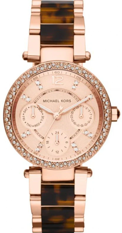 Michael Kors Parker Two-tone Stainless Steel Rose Gold Dial Quartz Watch for Ladies – MK5841