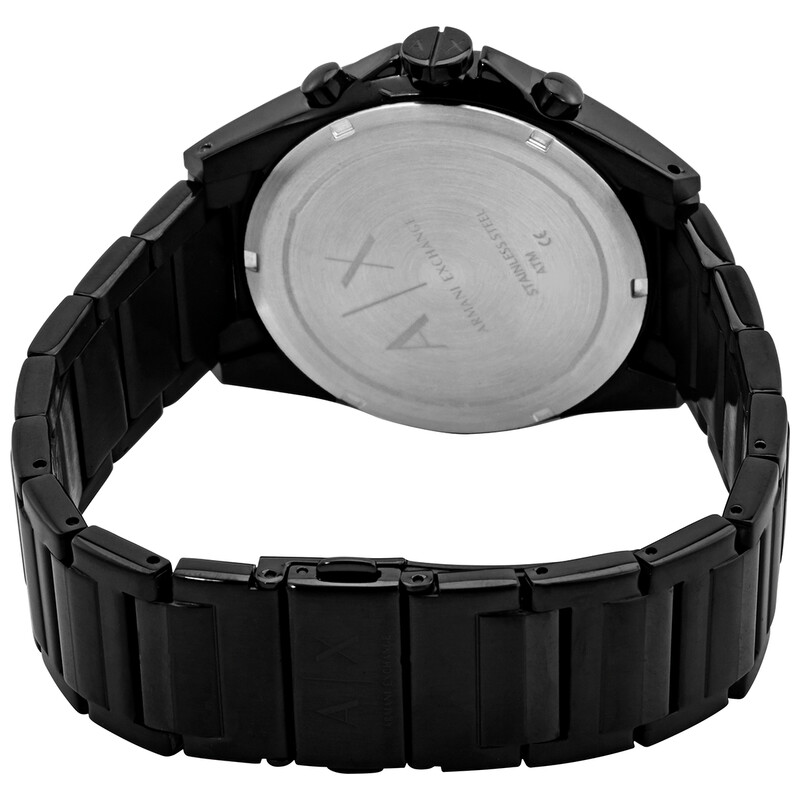 Armani Exchange Black Stainless Steel Black Dial Chronograph Quartz Watch for Gents – AX2639 - Image 2