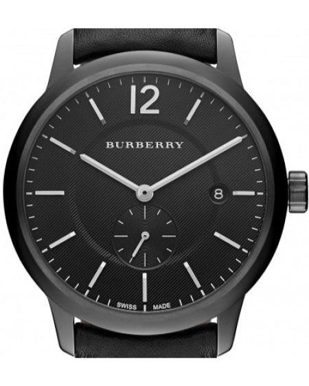 Burberry The Classic Black Leather Strap Black Dial Quartz Watch for Gents – BU10003 - Image 5