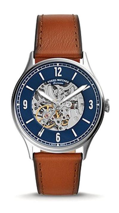 Fossil Forrester Brown Leather Strap Blue Dial Automatic Watch for Gents – ME3179