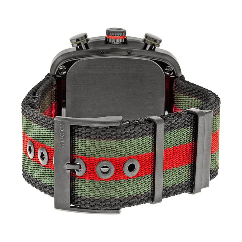 Gucci Coupe Black Red and Green Nato Black Dial Chronograph Quartz Watch for Gents – YA131202 - Image 3