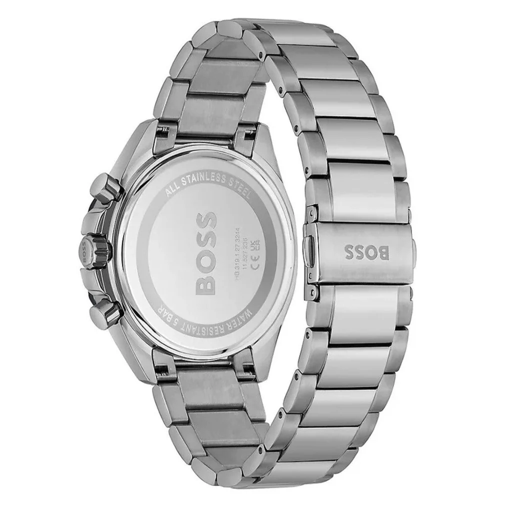 Hugo Boss Cloud Silver Stainless Steel Blue Dial Chronograph Quartz Watch for Gents – 1514015 - Image 4