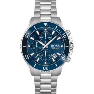 HUGO BOSS Admiral Silver Stainless Steel Blue Dial Chronograph Quartz Watch for Gents – 1513907