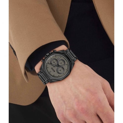 Hugo Boss Cloud Grey Stainless Steel Grey Dial Chronograph Quartz Watch for Gents – 1514016 - Image 3