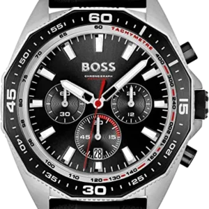 HUGO BOSS Energy Black Silicone Strap Black Dial Chronograph Quartz Watch for Gents – 1513969