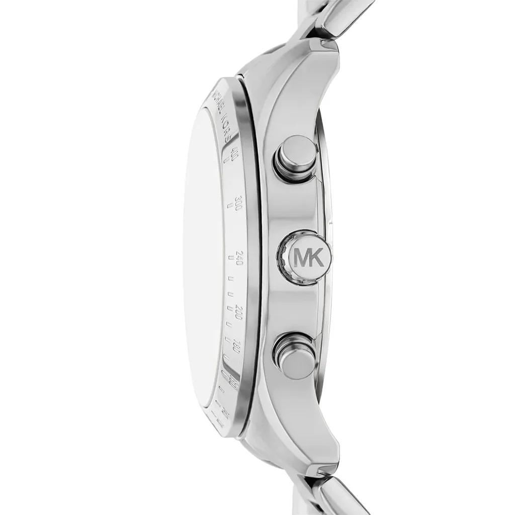 Michael Kors Silver Stainless Steel Silver Dial Chronograph Quartz Watch for Ladies – MK7413 - Image 3