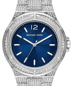 Michael Kors Lennox Silver Stainless Steel Blue Dial Chronograph Quartz Watch for Ladies – MK6990