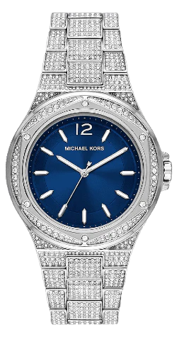 Michael Kors Lennox Silver Stainless Steel Blue Dial Chronograph Quartz Watch for Ladies – MK6990