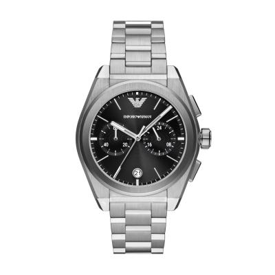 Emporio Armani Men’s Quartz Silver Stainless Steel Black Dial 43mm Watch AR11560