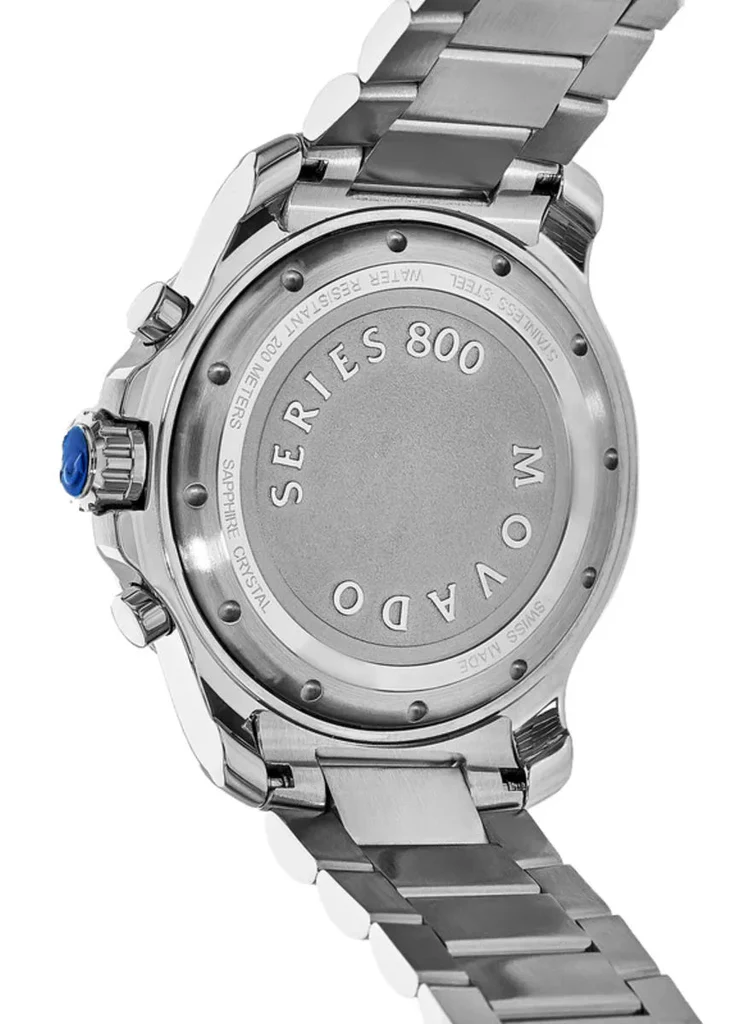 Movado 800 Series Silver Stainless Steel Blue Dial Chronograph Quartz Watch for Gents - 2600141 - Image 3
