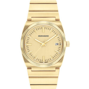 Movado Gold Stainless Steel Gold Dial Quartz Watch for Gents - Movado 3650217