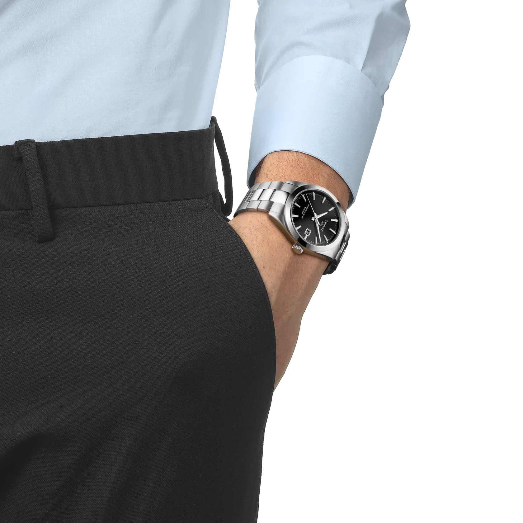 Tissot Classic Contemporary Silver Stainless Steel Black Dial Automatic Watch for Gents - T127.407.11.051.00 - Image 3