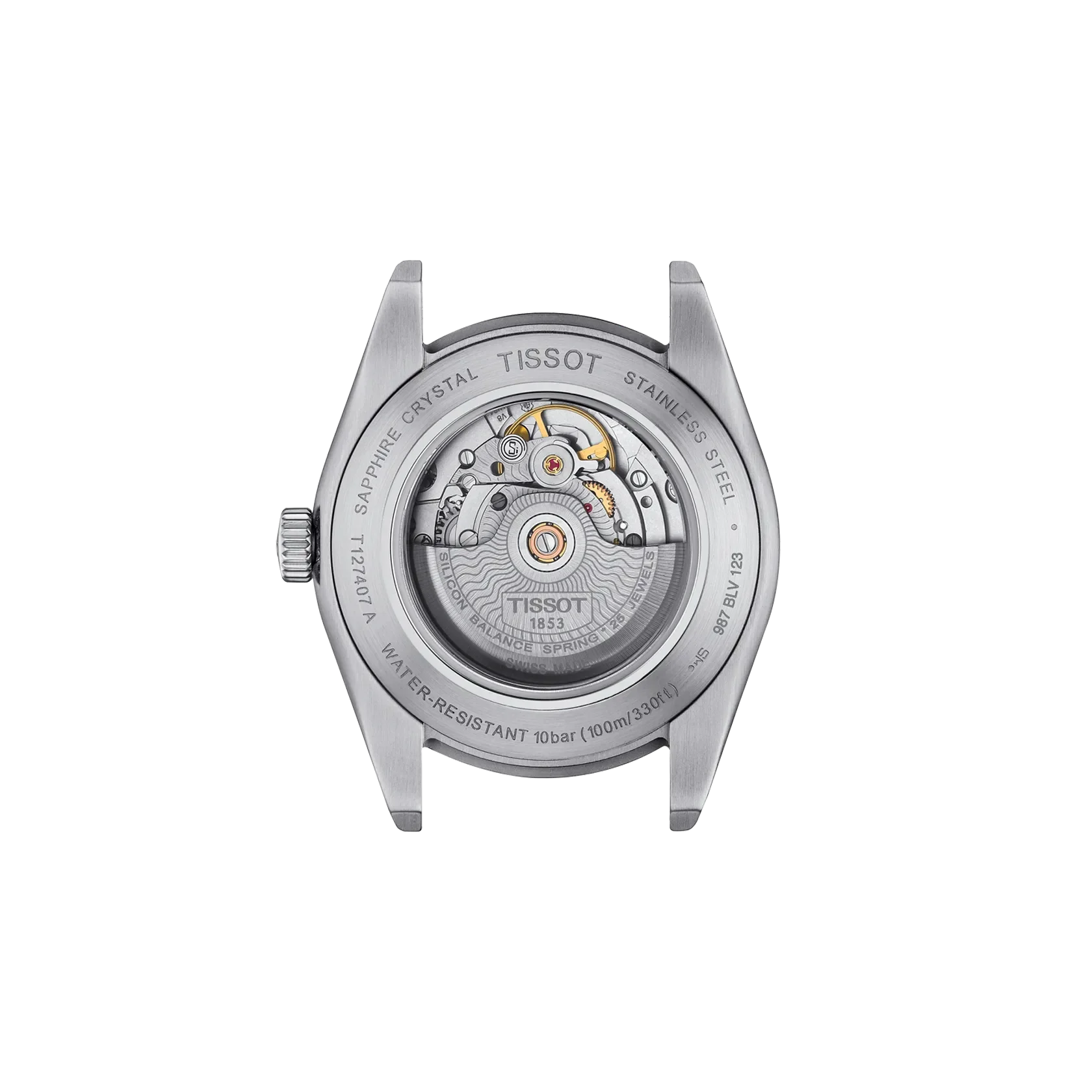 Tissot Classic Contemporary Silver Stainless Steel Black Dial Automatic Watch for Gents - T127.407.11.051.00 - Image 5