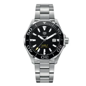 Tag Heuer Aquaracer Silver Stainless Steel Black Dial Quartz Watch for Gents - WAY201ABA0927