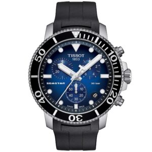 Tissot Chronograph Black Strap Men's Wrist Watches - T120.417.17.041.00, SEASTAR 1000 CHRONOGRAPH, T1204171704100
