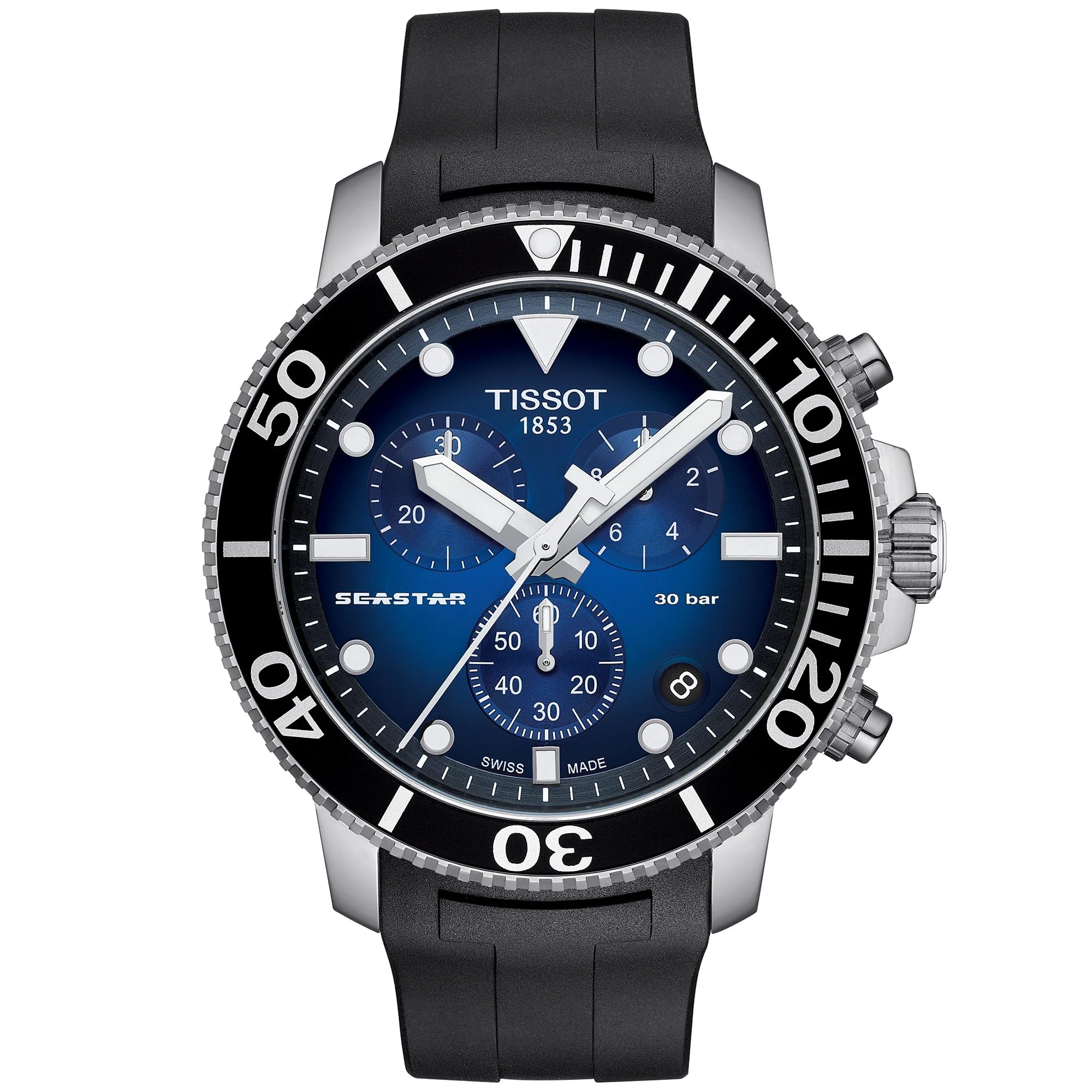 Tissot Chronograph Black Strap Men's Wrist Watches - T120.417.17.041.00, SEASTAR 1000 CHRONOGRAPH, T1204171704100