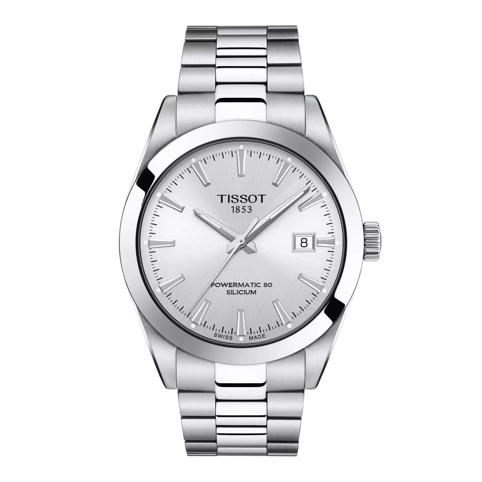 Tissot Gentleman Silver Stainless Steel Silver Dial Quartz Watch for Men's - T127.410.11.031.00