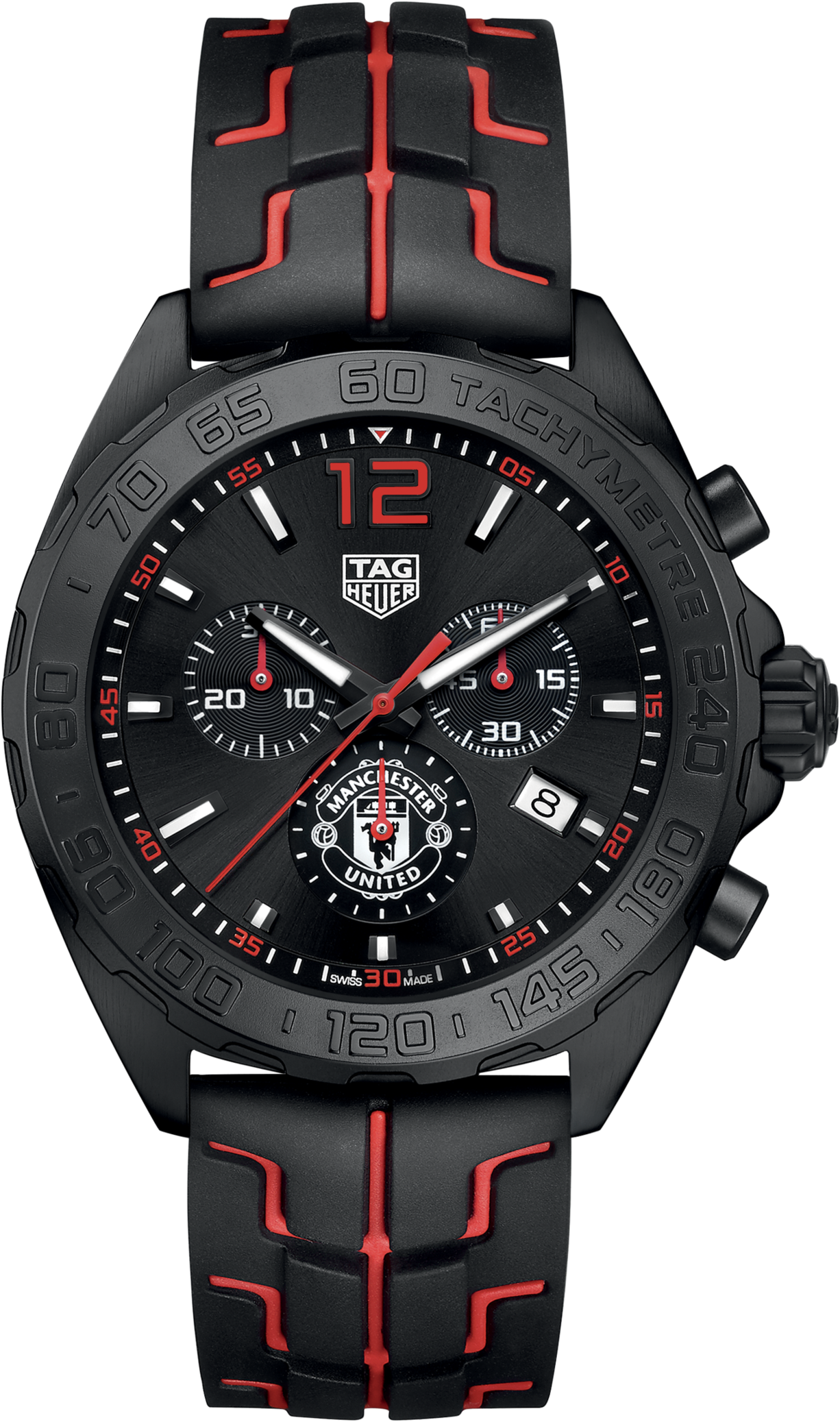 ag Heuer Formula 1 Black and Red Rubber Black Dial Chronograph Quartz Watch for Gents - CAZ101JFT8027