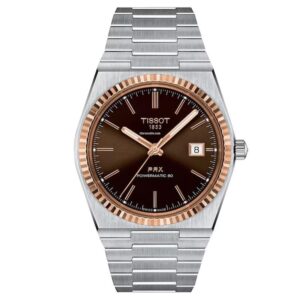 Tissot PRX Silver Stainless Steel Black Dial AutomaticWatch for Gents - T931.407.41.291.00