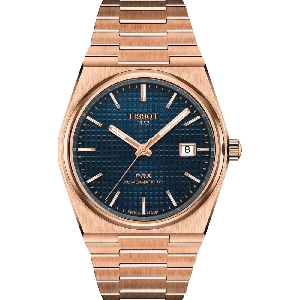 Tissot Classic Contemporary Rose Gold Stainless Steel Blue Dial Automatic Watch for Gents - T137.407.33.041.00