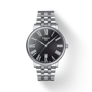 Tissot Carson Premium Silver Stainless Steel Black Dial Quartz Watch for Men's - T122.410.11.053.00