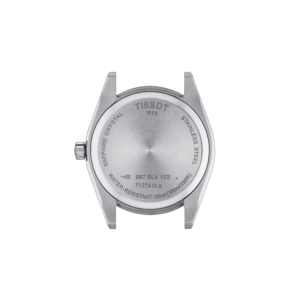 Tissot Gentleman Silver Stainless Steel Black Dial Quartz Watch for Men's - T127.410.11.051.00 - Image 3