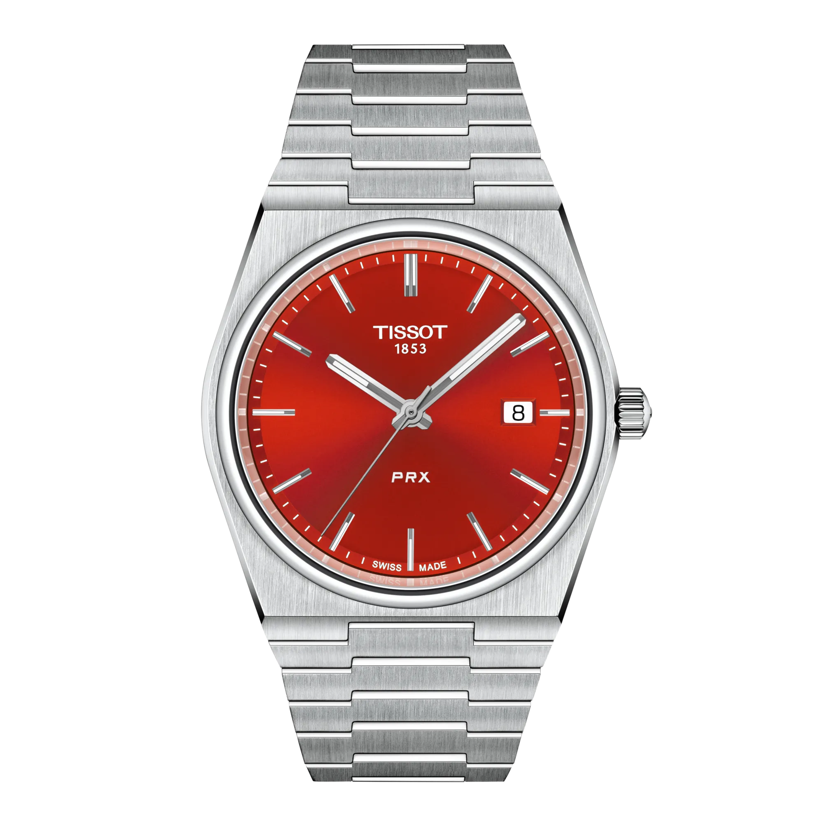 TISSOT PRX Men’s Quartz Swiss Made Stainless Steel Red Dial 40mm Watch T137.410.11.421.00