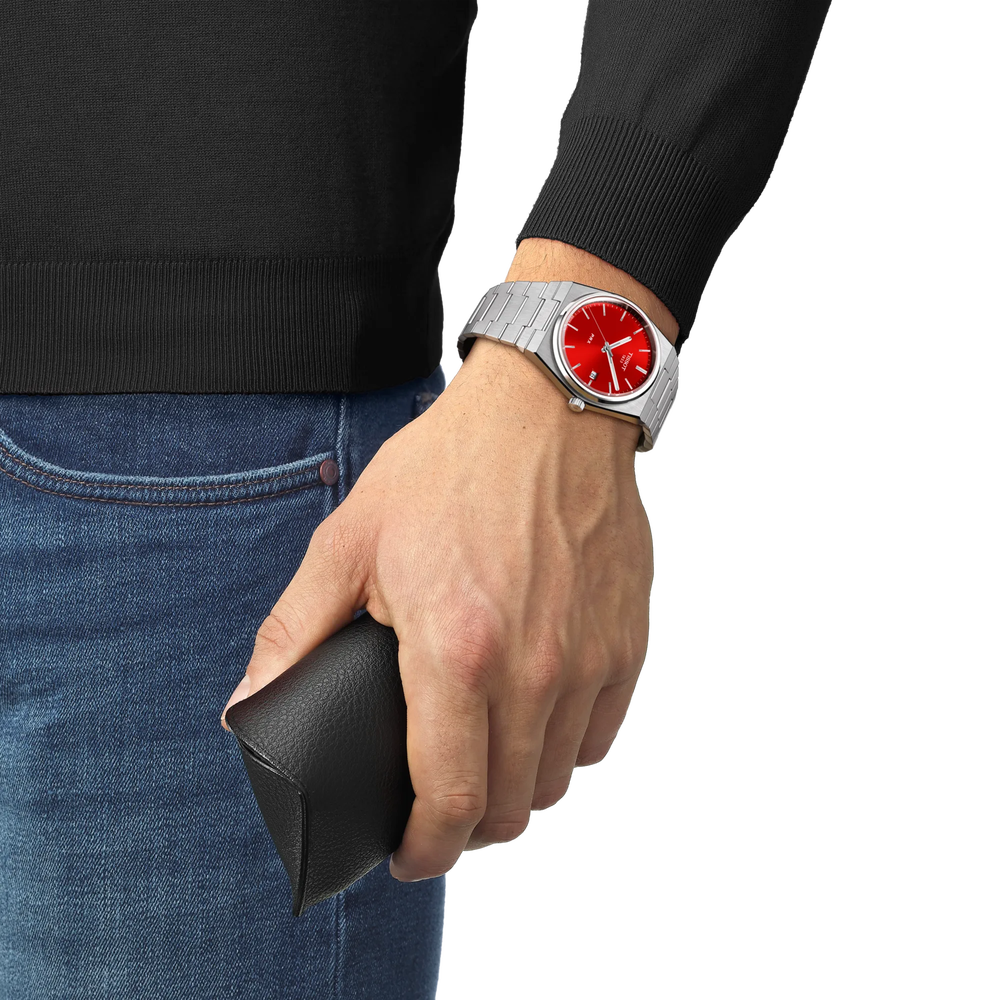 TISSOT PRX Men’s Quartz Swiss Made Stainless Steel Red Dial 40mm Watch T137.410.11.421.00 - Image 5