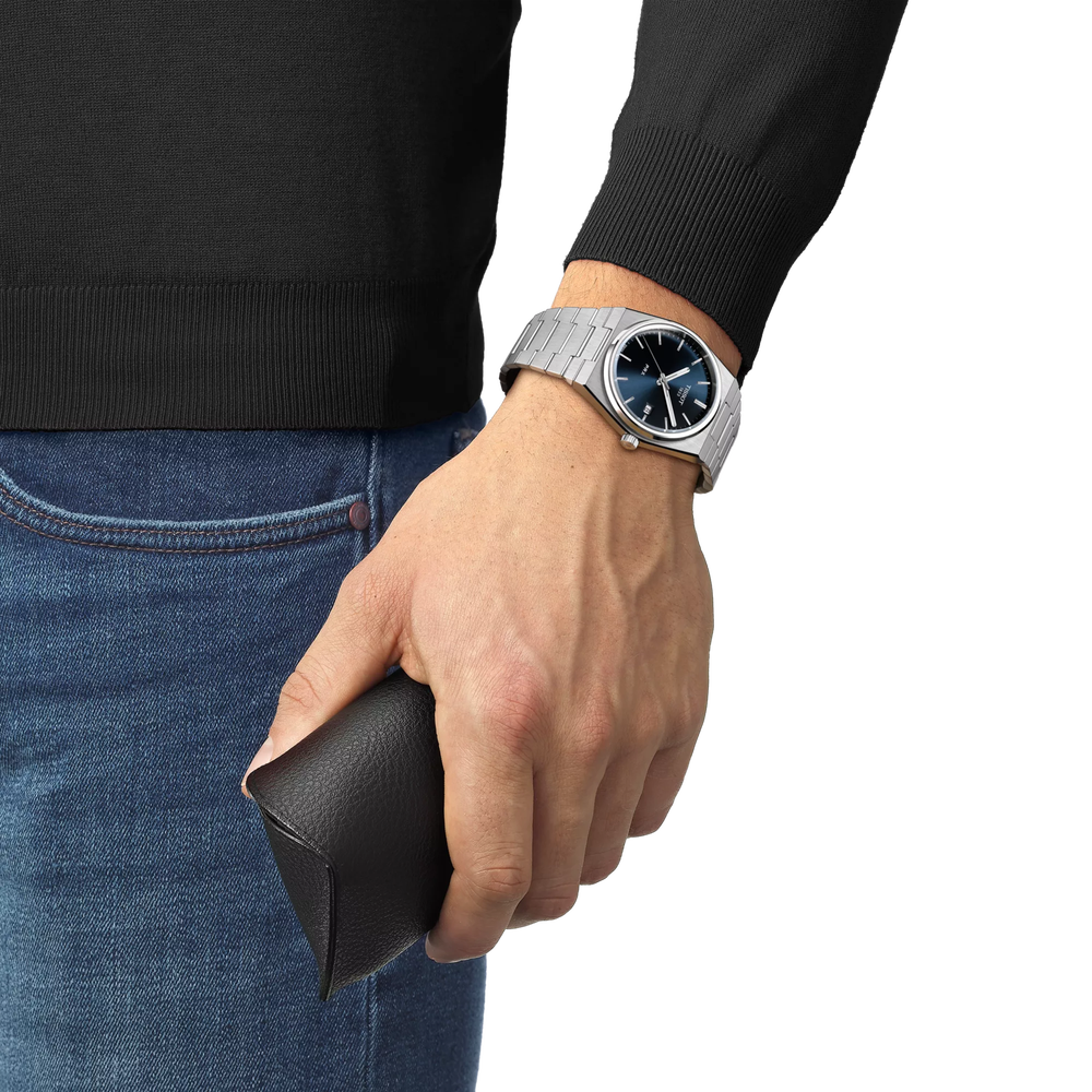 Tissot PRX Silver Stainless Steel Blue Dial Quartz Watch for Men's - T137.410.11.041.00 - Image 5